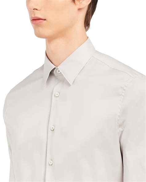 prada white stretch poplin shirt|White Stretch Poplin Shirt .